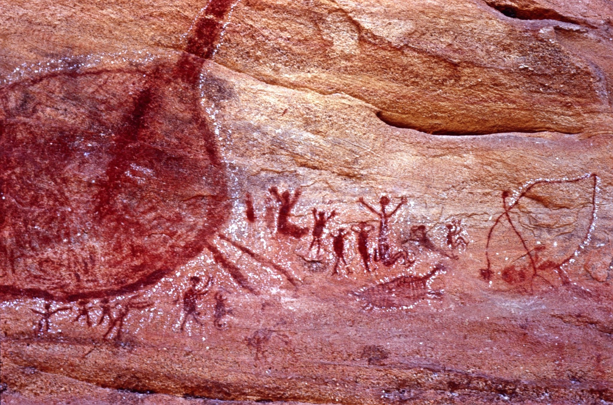Pintura rupestre na Serra da Capivara
